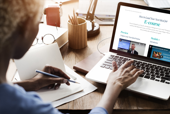 A preview of module 1 of the How To Land Your Next Ideal Job E-course